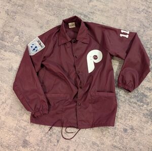 Rare Vintage Authentic Phillies Maroon Windbreaker Jacket